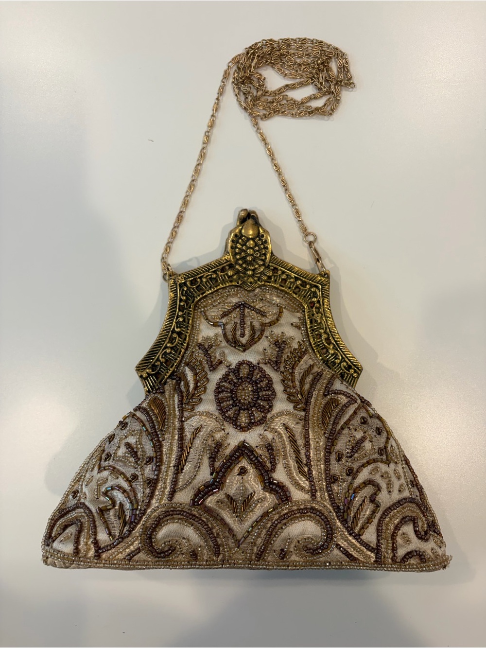 Vintage 1970s Shakeel’s Concepts Victorian-Style Beaded Evening Bag & Clutch